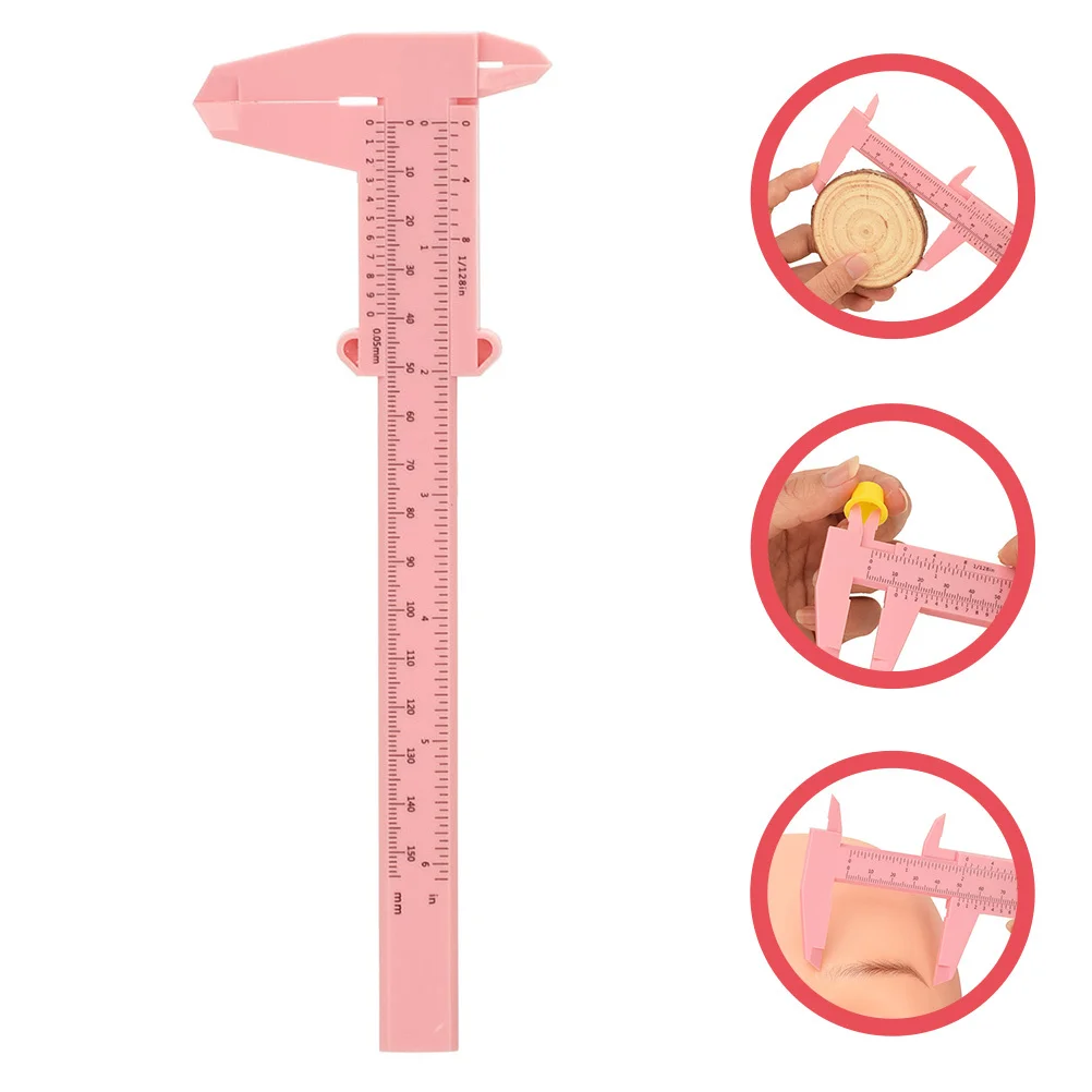 Régua de pinça de sobrancelha de precisão, medição dupla face para sobrancelhas simétricas, fácil de usar, ferramenta de medição de plástico portátil
