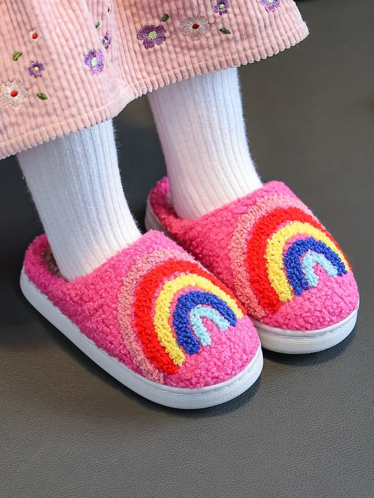 شباشب قطنية لطيفة بألوان قوس قزح للنساء شباشب قطنية متفجرة للمنزل الداخلي #6