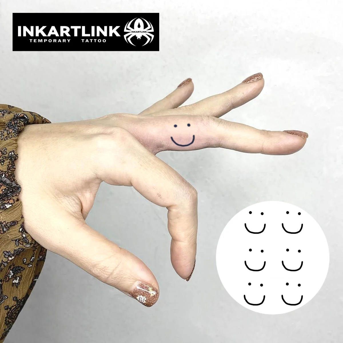 Smiley Face Temporary Tattoo,Lasts To 15 Days New Technology Magic Waterproof Semi Permanent Sticker