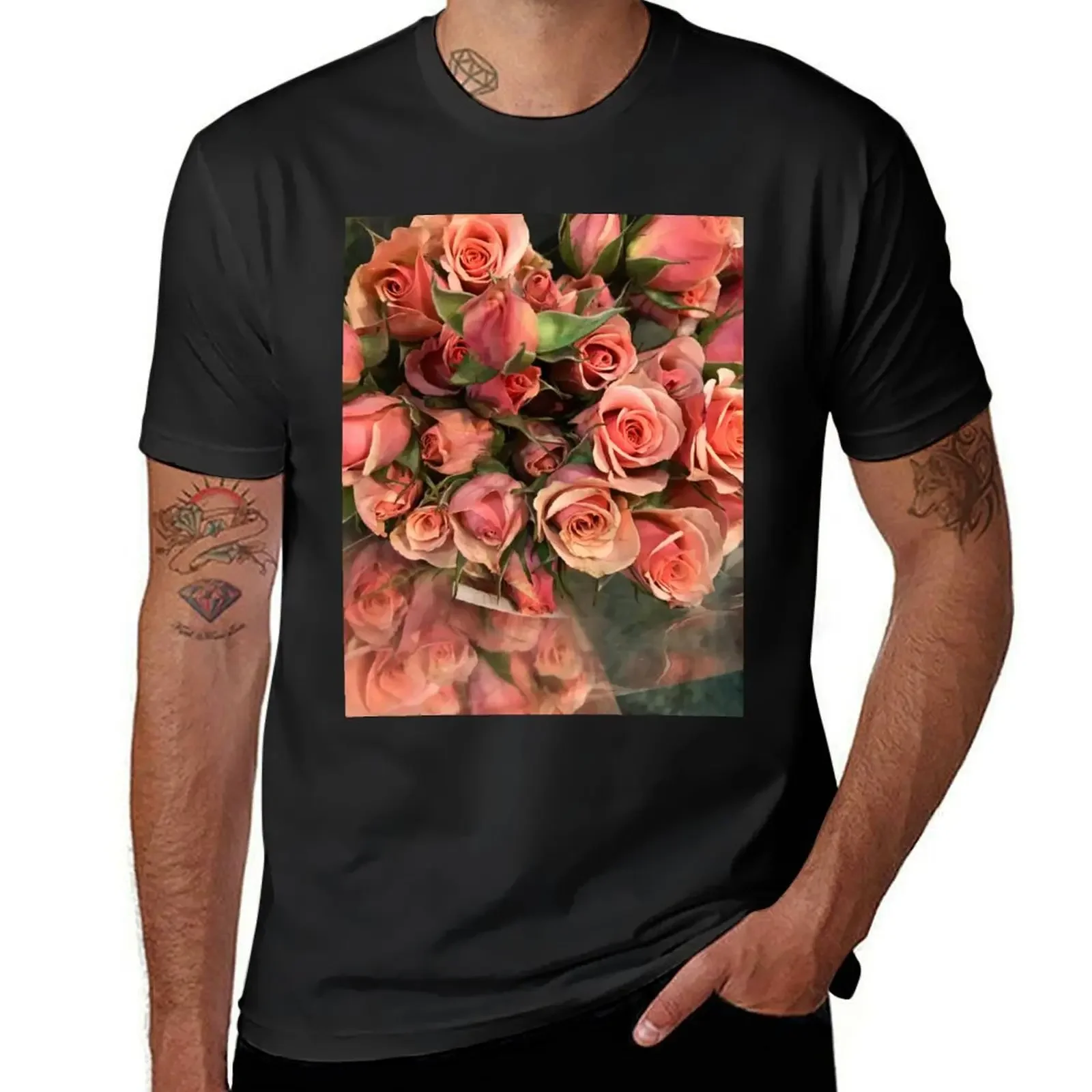 Roses T-Shirt for a boy anime figures graphic tee shirt mens t shirts top quality