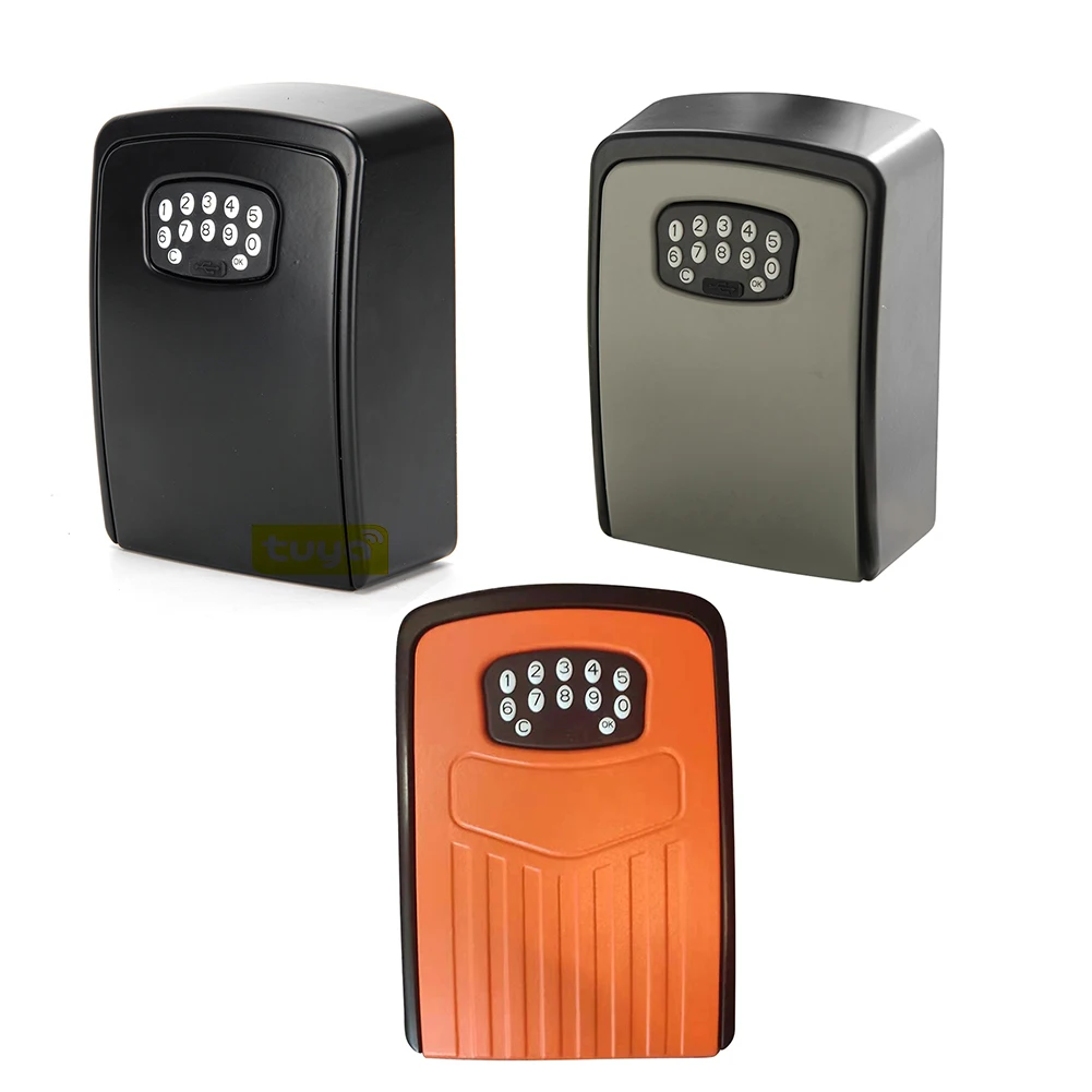 Top Smart Key Lock Box Tuya Wall Mount Smart Home Key Safe Box Weatherproof for Construction Sites Homestay Apartment