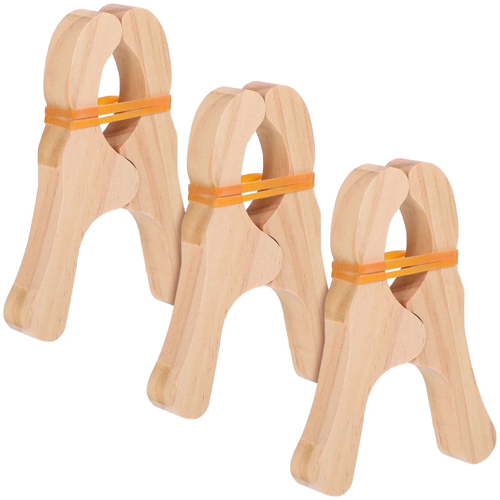 

3 Pcs Stacking Clips Game Wooden Clamps Large Clothes Pins Jumbo Child Kids Fort Building