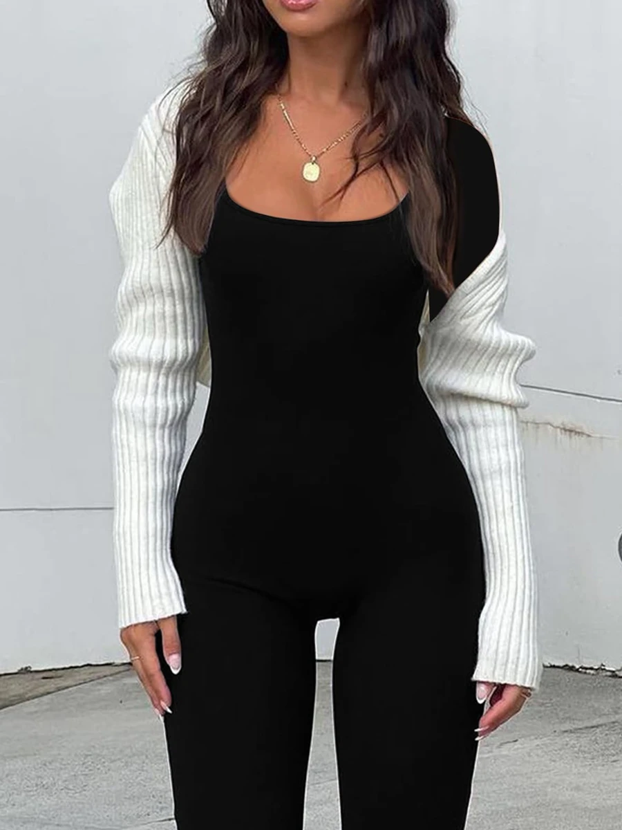 Women s Sexy Long Sleeve Jumpsuit Rompers Yoga Bodycon Pants Jumpsuit Sports Gym  Bodysuit Tracksuit