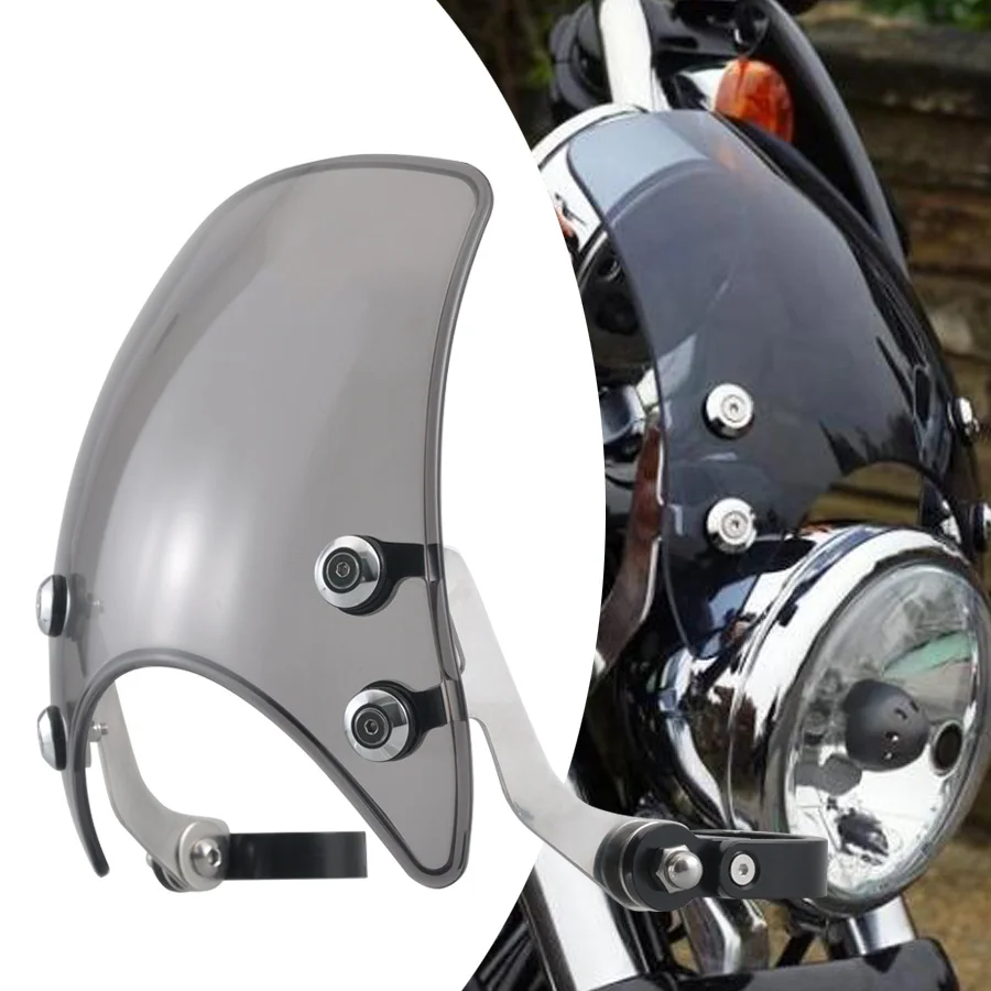 

Motorcycle Accessories 39-41mm Compact Sport Wind Deflector Windshield Windscreen For Harley Sportster XL883 1200 Iron 48 2004+