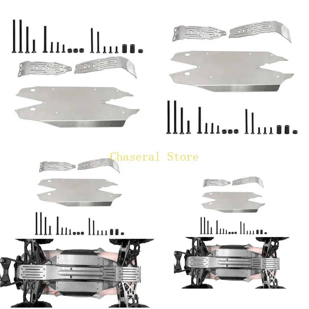 

E7CE Sturdy Stainless Steel Skid Plate for Mojaves and Kratons Toy Car Daily Use