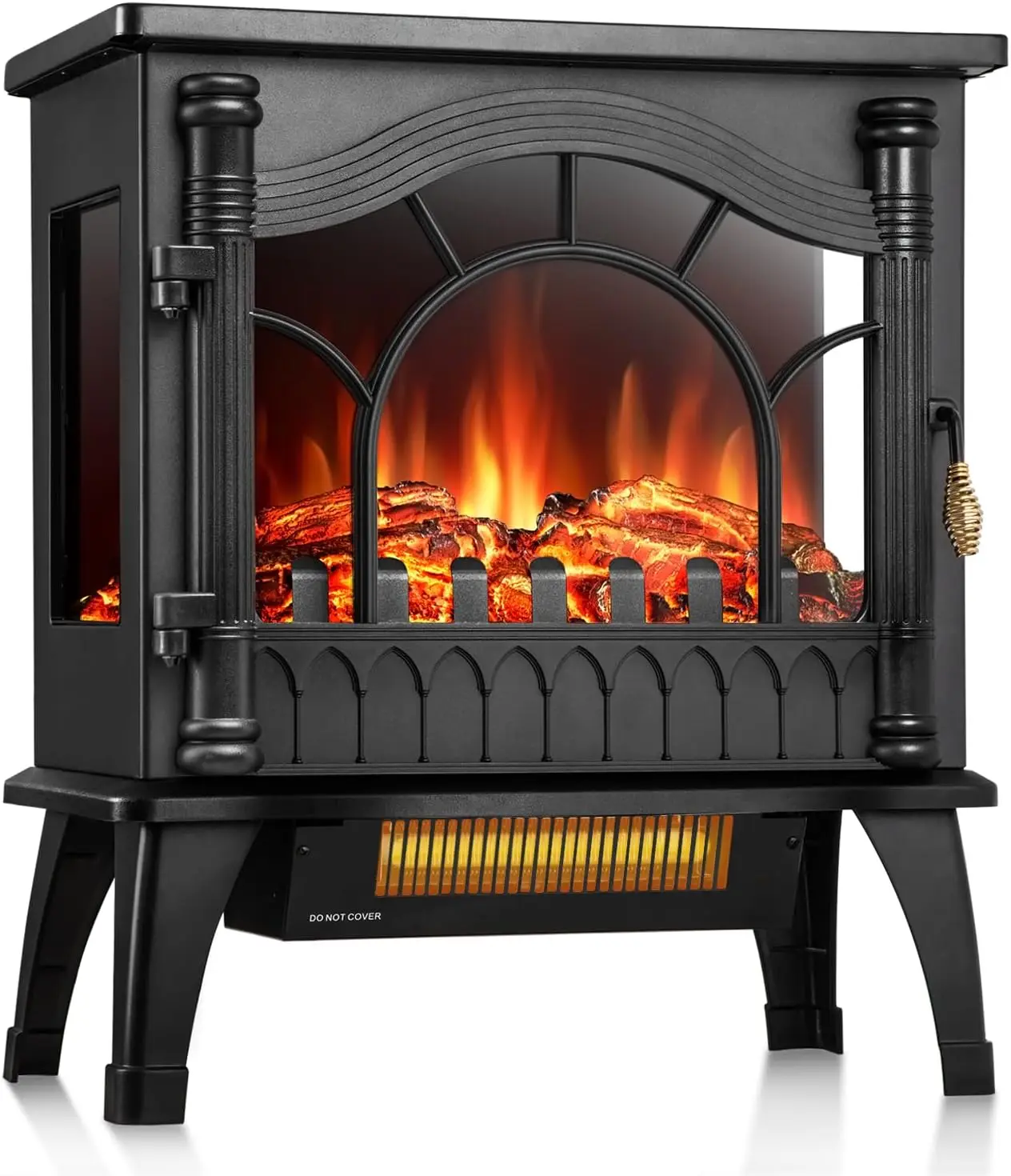 

Electric Fireplace Heater with Thermostat, 3D Flame, 3 Heating Modes, Overheat Protection, Energy-Efficient & Silent for