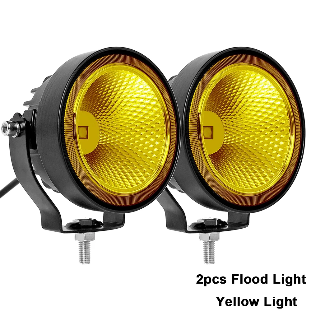 NLpearl 2 stks 12 V 24 V Led Verlichting Offroad 4 Inch Ronde Spots Mistlamp Voor Auto ATV Crossmotor pick-up Boot Motorfiets