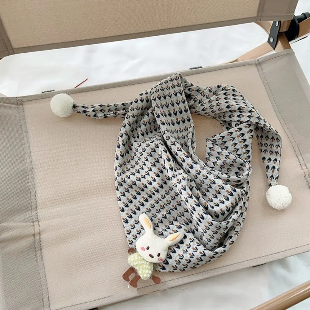 Versatile Thin Cute Kids Scarf Cotton Cute Rabbit Children's Neckerchief Windproof Warm Cartoon Triangle Scarves Boys