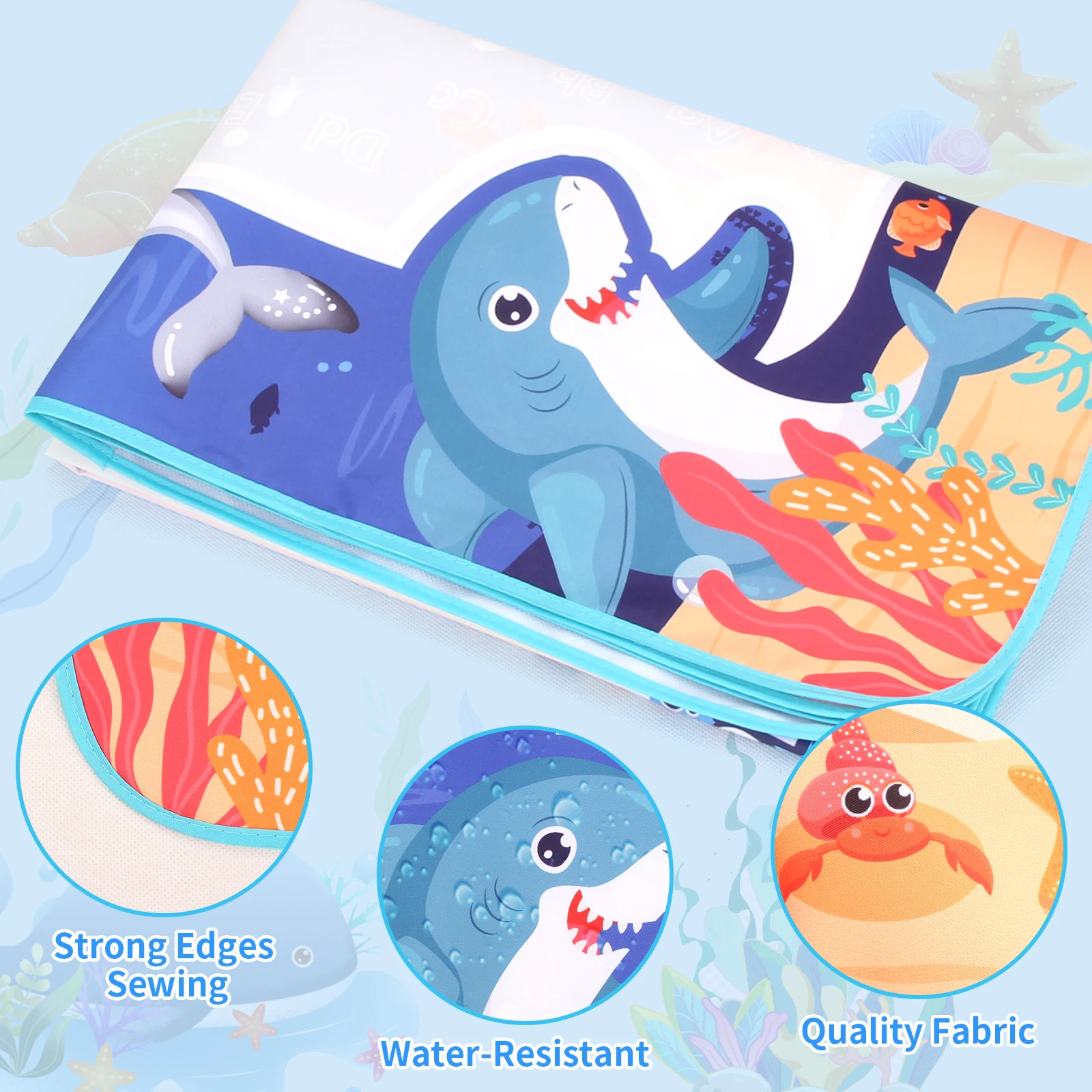 재사용 가능한 매직 펜 포함 색칠 낙서 매직 워터 드로잉 매트, 교육용 페인팅 보드, 어린이용 몬테소리 장난감, 100x80cm