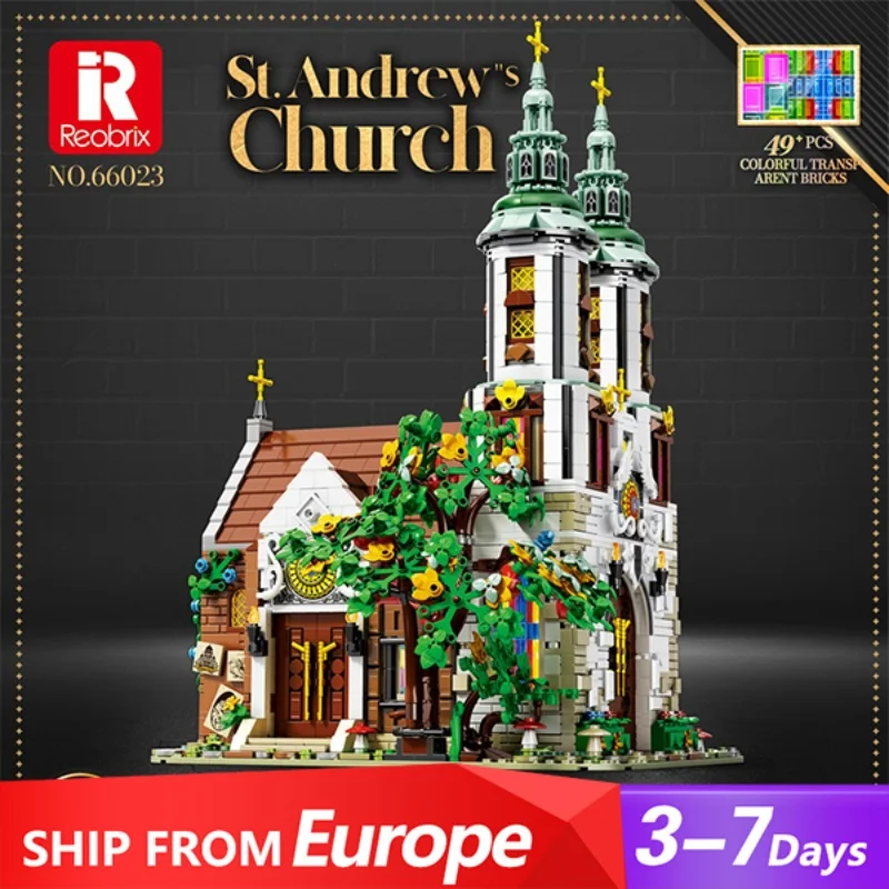 City Medieval Buildings Sets,St.Andrew's Church house Street Scene Model Modular Buildings Blocks Gift for Adults Kids 3306 PCS