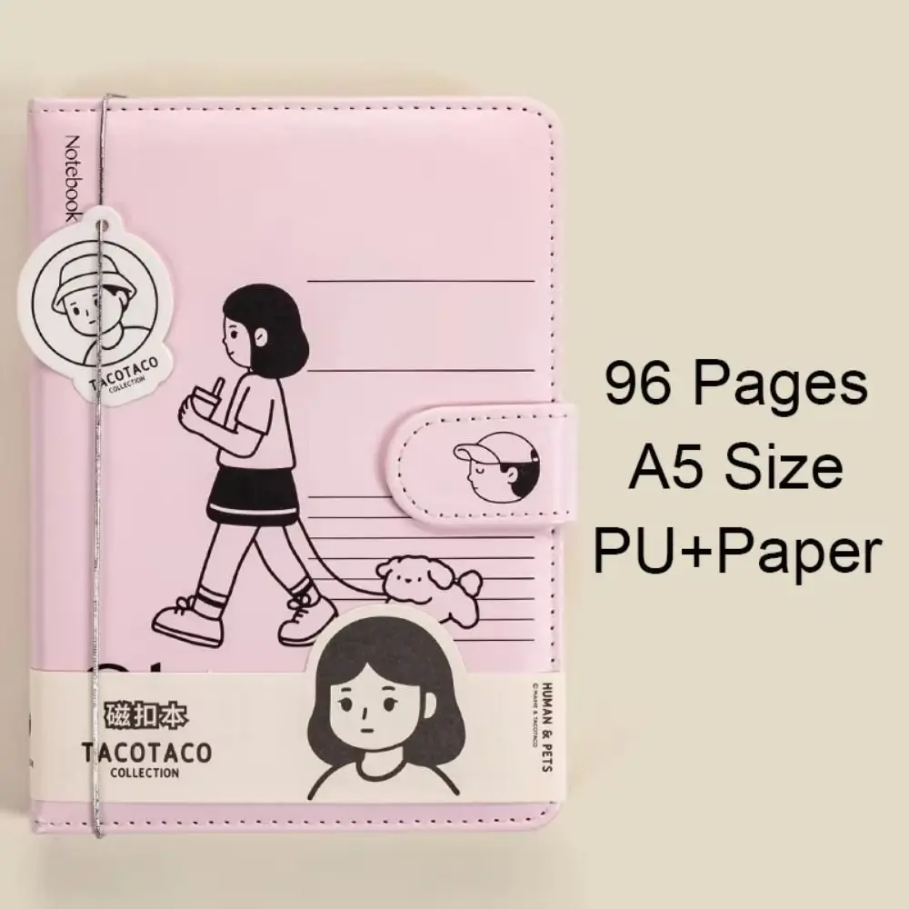 Блокнот с иллюстрацией A5 и магнитной пряжкой, чехол из искусственной кожи, цветная страница, личный журнал, сделай сам, с закладкой, дорожный блокнот, исследование