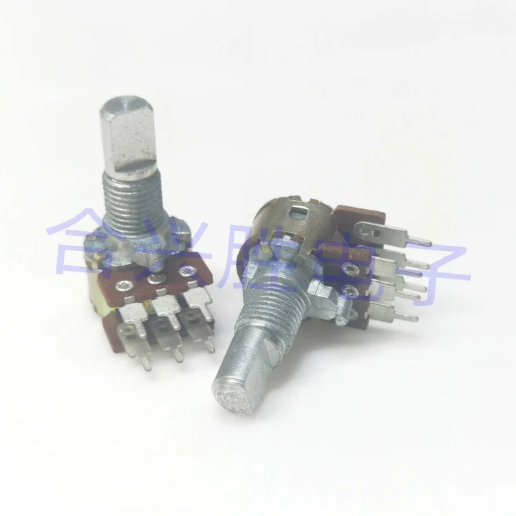 1 Piece 12 Type Double B2.5K Power Amplifier Audio Speaker Volume Knob Adjustment Potentiometer 6Pin