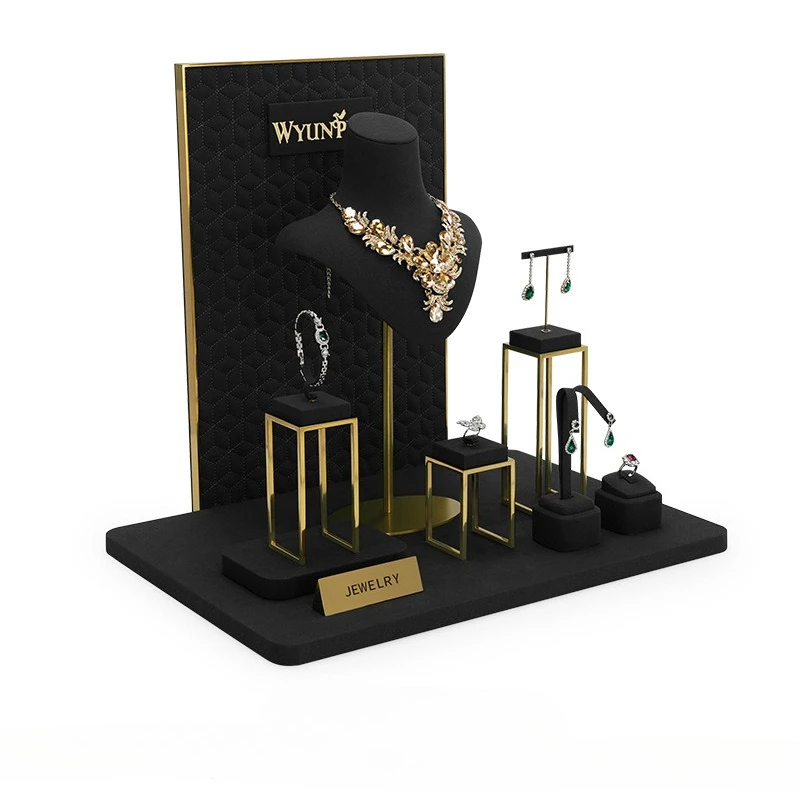 

Реквизит для витрины ювелирных изделий, высококачественные ожерелья из черной микрофибры, браслеты, браслеты, витрины для ювелирных изделий, стеллажи для ювелирных изделий