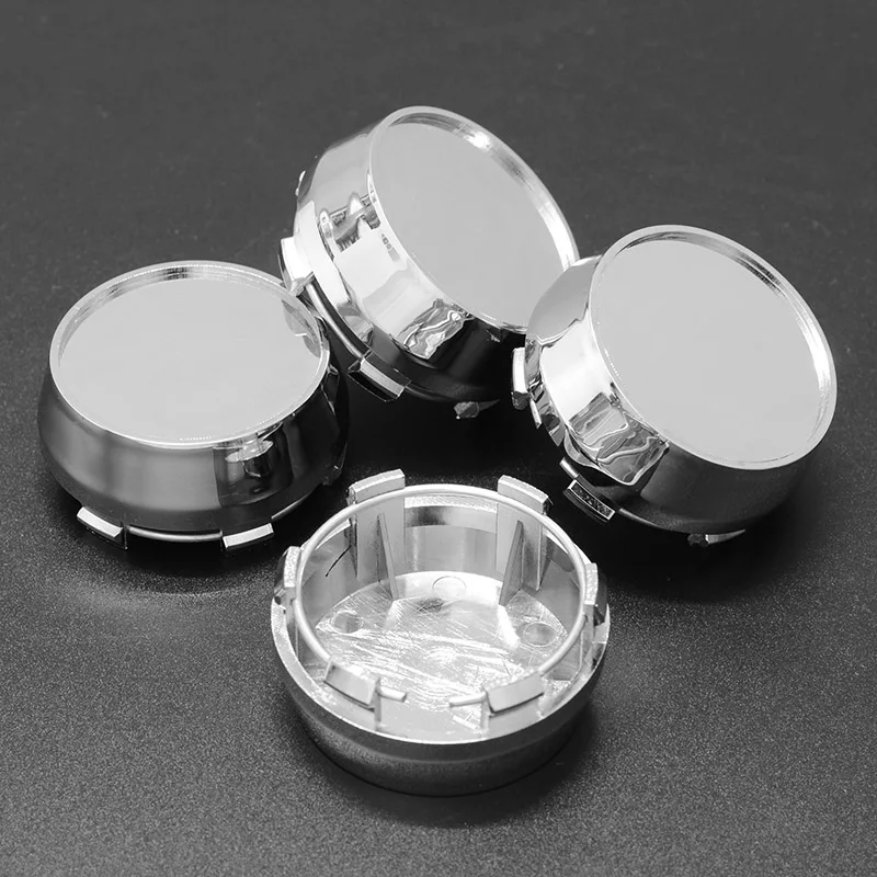 4pcs/lot High 60MM Chrome Plastic Flat Surface Car Wheel Center Hub Caps Dust Cover Auto Rim Tire Hubcap