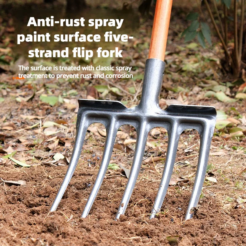 1 szt. Wytrzymały widelec do gleby ze stali manganowej, narzędzie ręczne do uprawy rolniczej, do efektywnego spulchniania gleby ogrodowej i usuwania chwastów.