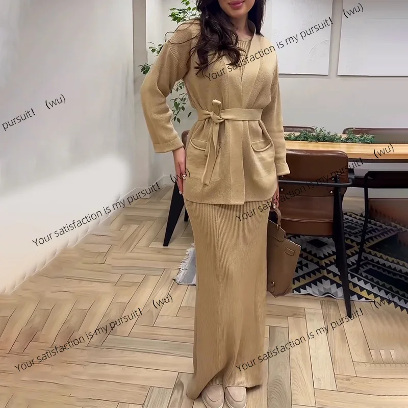 

ZOCI-Женский осенний новый темпераментный тонкий модный костюм на шнуровке с карманами