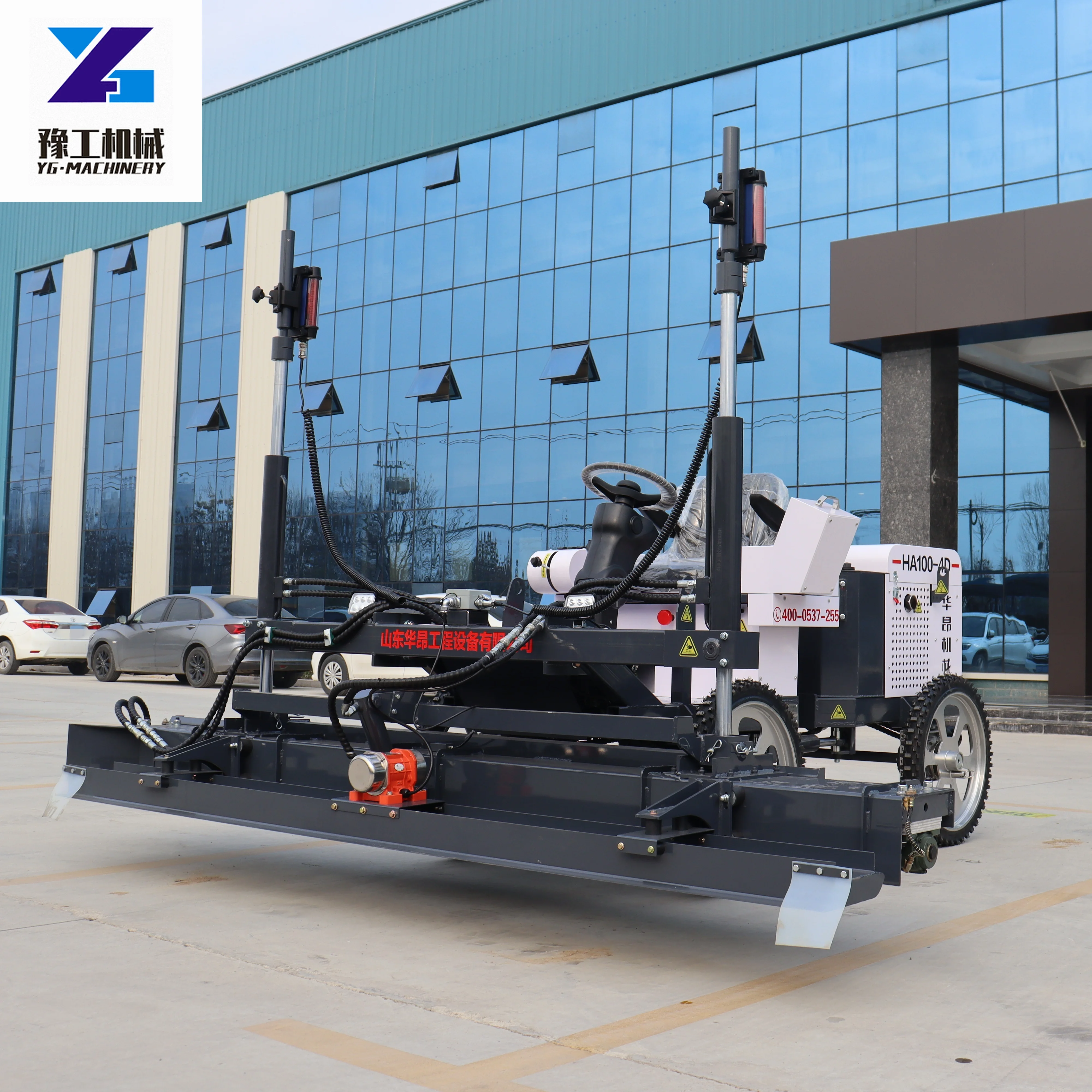 Four Wheel Laser Leveling Machine Concrete Screed Vibratory Screed Cement Screed Used For High Efficiency Ground Leveling