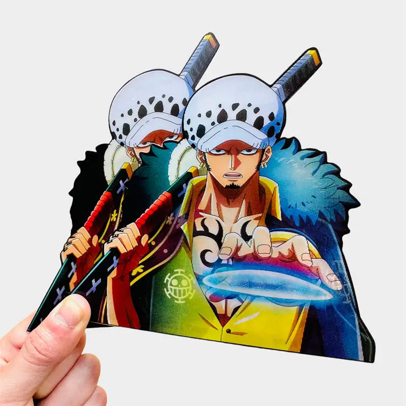 Anime One Piece Trafalgar 3D Lenticular Motion Anime Stickers Waterproof Decals for Car Tablet Computer Stickers