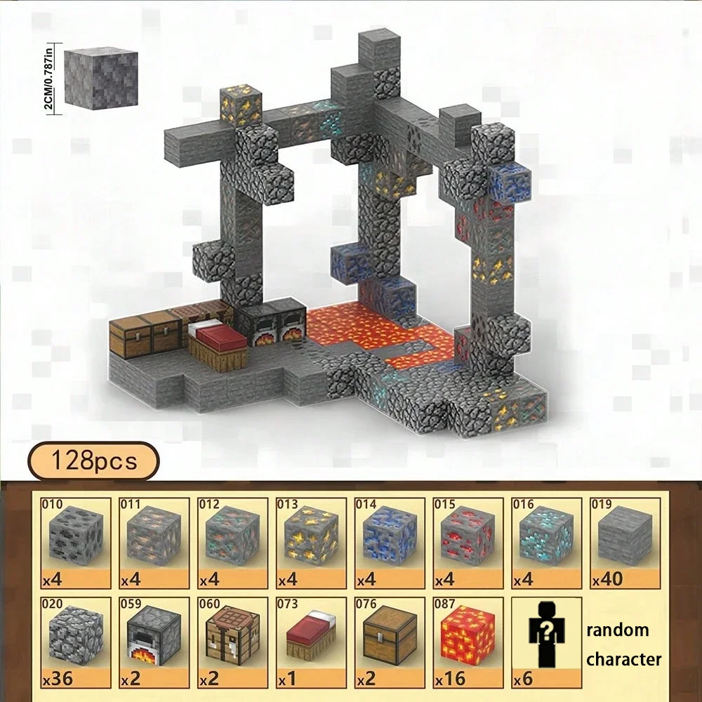 Magnetic Building Block Bricks Toy Mine Stacking World Creative Model STEM Model Suite Educational Kids Gifts for Boy Girls