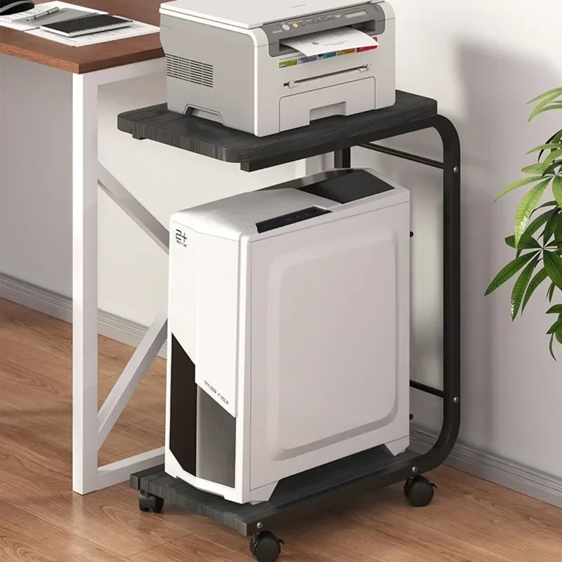 Drucker ablage mit Riemens cheibe abnehmbarer Organizer wagen mit Rad Desktop Computer Host Multifunktion tisch