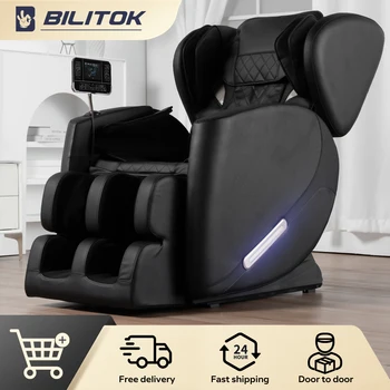 Image Full Body Massage Chair with Zero Gravity, Massage Chair Recliner with Heating, Airbags, Bluetooth Speaker, Foot Roller