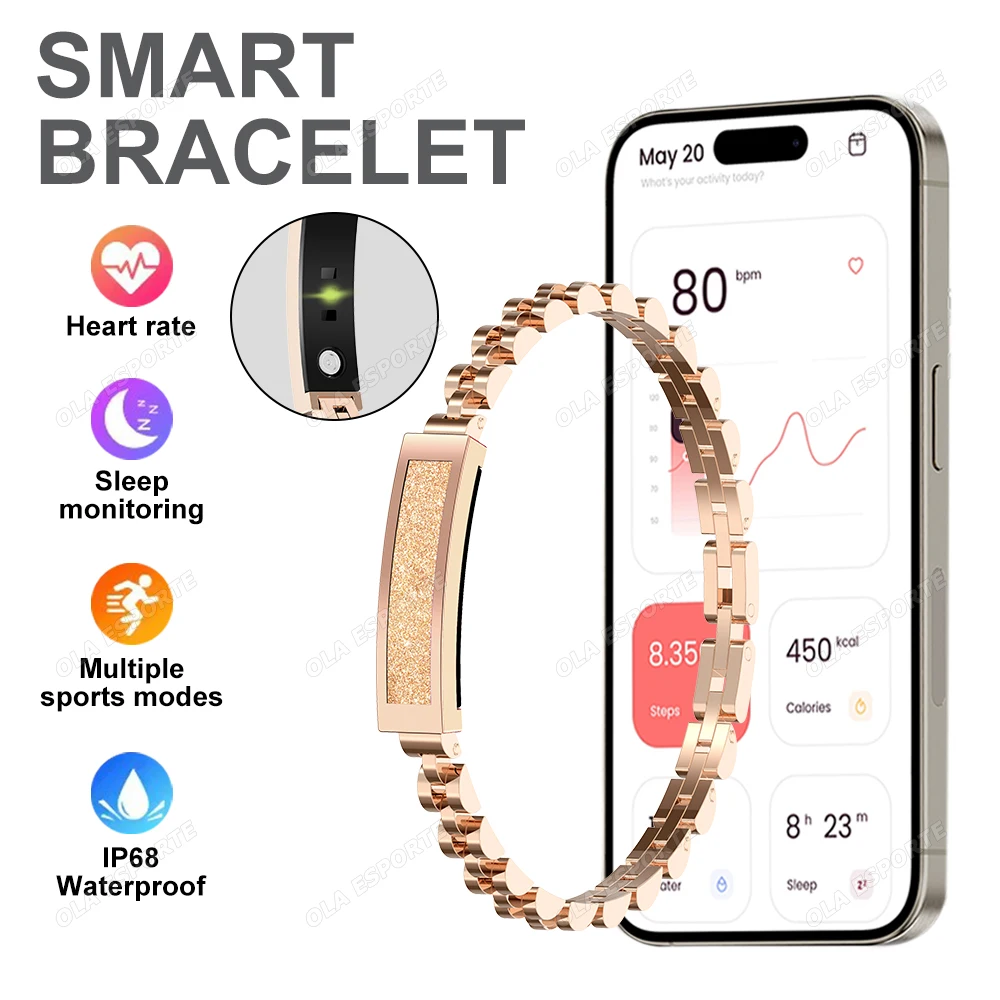 

Женский умный браслет IP68, водонепроницаемый вседневный мониторинг сердечного ритма, женский умный браслет для бега, езды на велосипеде, несколько спортивных режимов