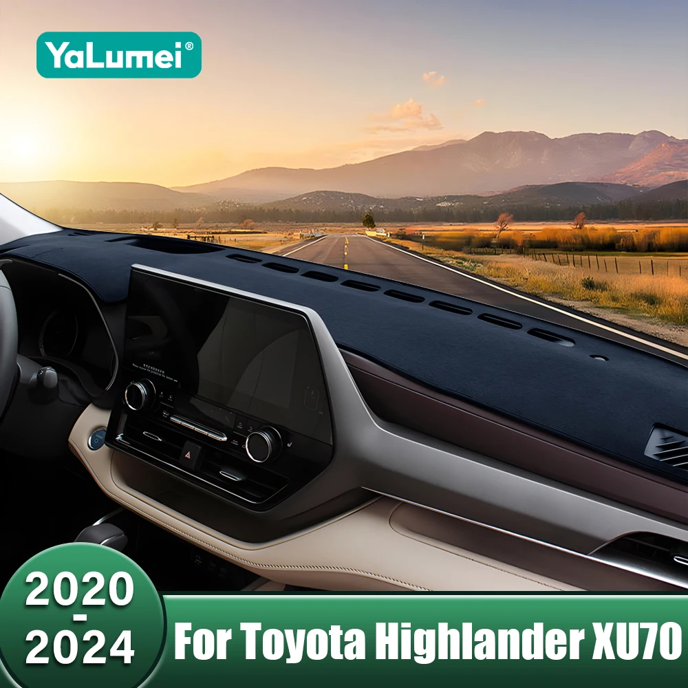 

Car Dashboard Avoid Light Cover Sun Shade Mats Anti-UV Case For Toyota Highlander XU70 Kluger Hybrid 2020 2021 2022 2023 2024