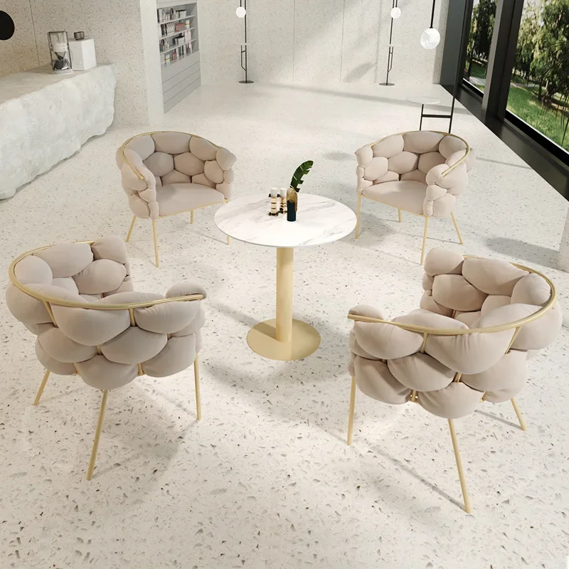 

Nordic Negotiation Reception Table and Chair Office Reception Small Round Table Milk Tea Shop Business Sales Office One Table an