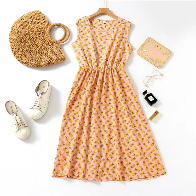 

Fashionable Southeast Asian Mommy Style Long Skirt Dress Chiffon Beach Dress Mid-aged And Elderly Women's Clothing