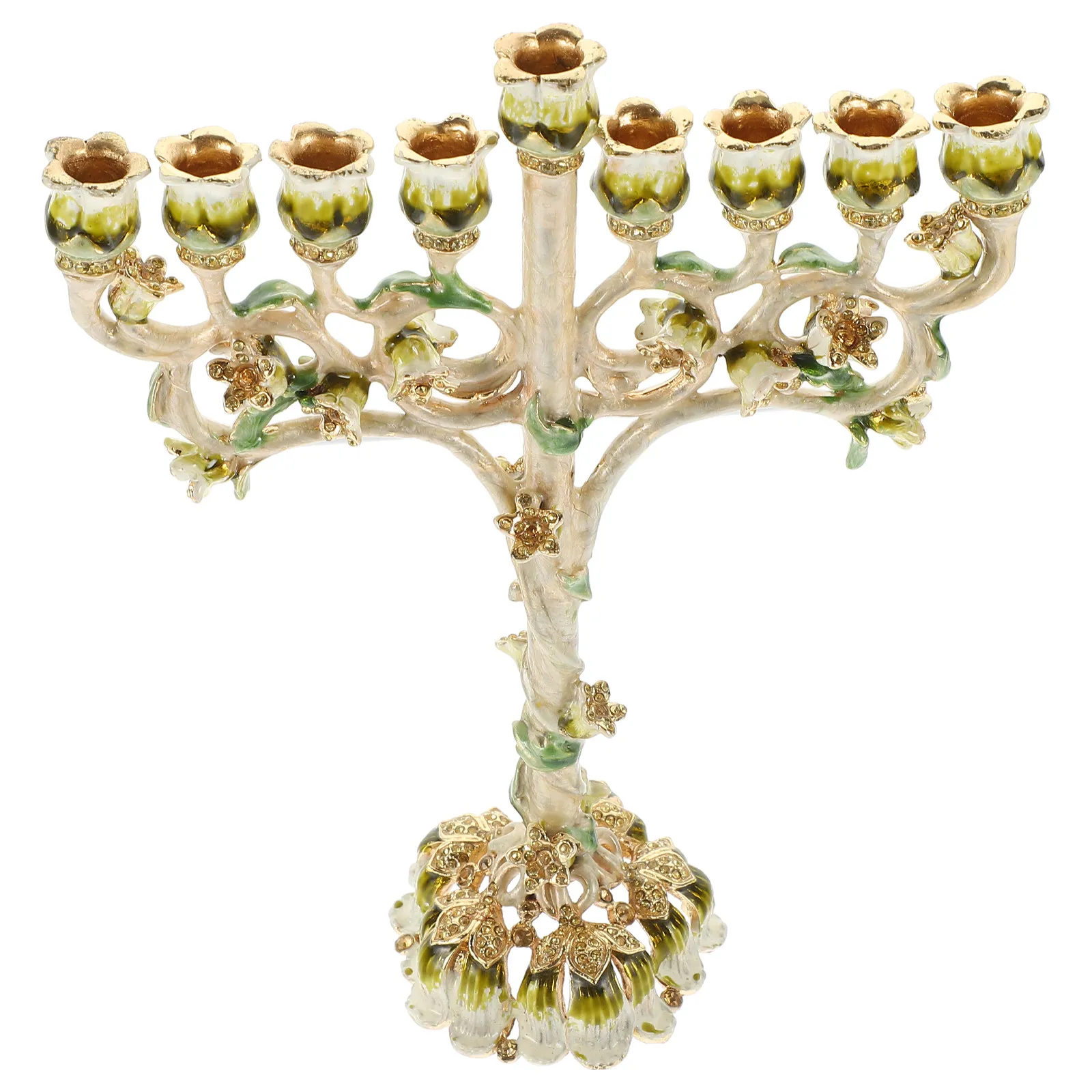 

9-Branch Taper Stand Metal Candlestick Holder Desktop Ornament Living Room Wedding Table Decoration Holders