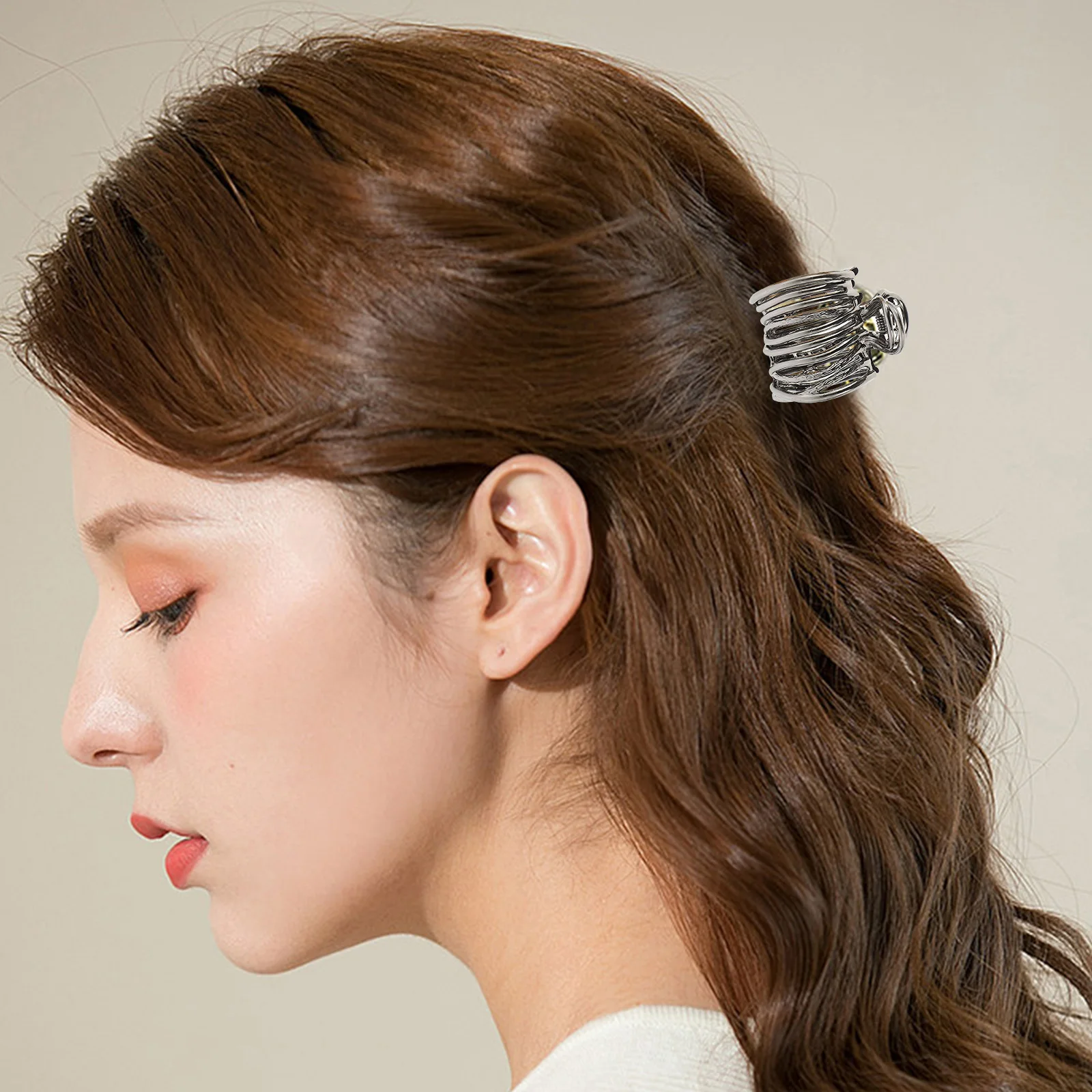 

3 Pcs Headgear Clips Ponytail Holders Fine Metal Claw Black Gold Claw Clip Holder Silver Women Long Hair Accessories