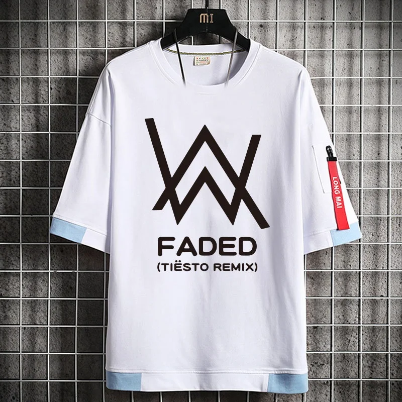 Alan Walker Pure Cotton Half Sleeve T-Shirt Unisex Student Short Sleeve Thin Cotton Tee Casual Summer round Neck Top
