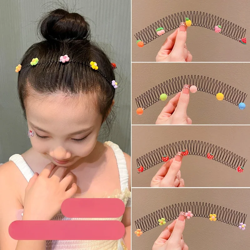 앞머리 부러진 머리 마무리 도구, 머리 뒷면 고정 헤어 빗 클립 삽입 빗 클립, 압력 헤어 후프, 어린이 소녀 머리 장식