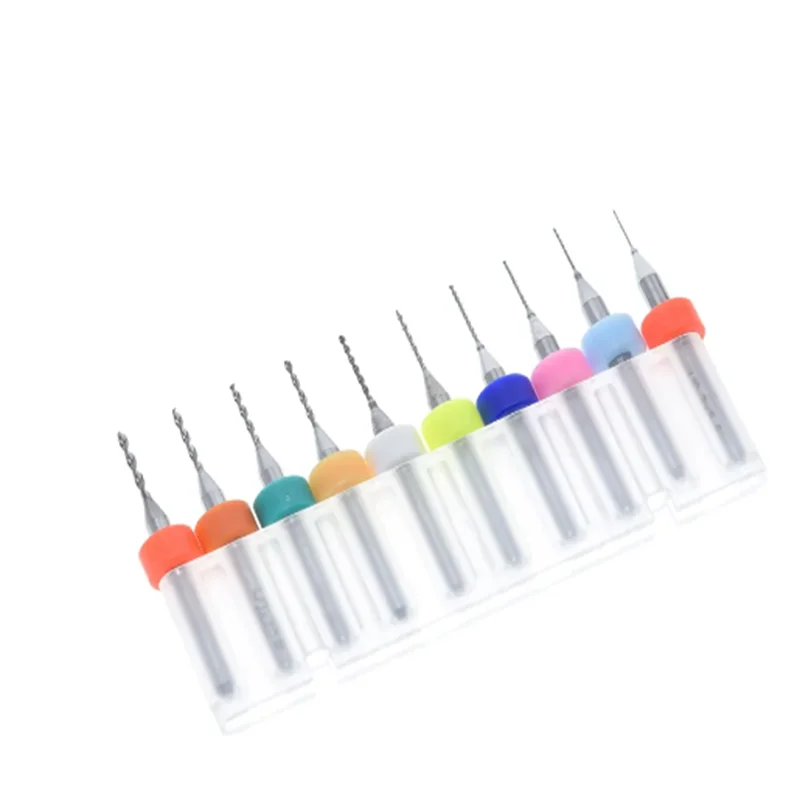 10pcs/box  0.3mm to 1.2mm PCB mini drill Bit tungsten steel carbide for print circuit board cnc drill Bits Machine