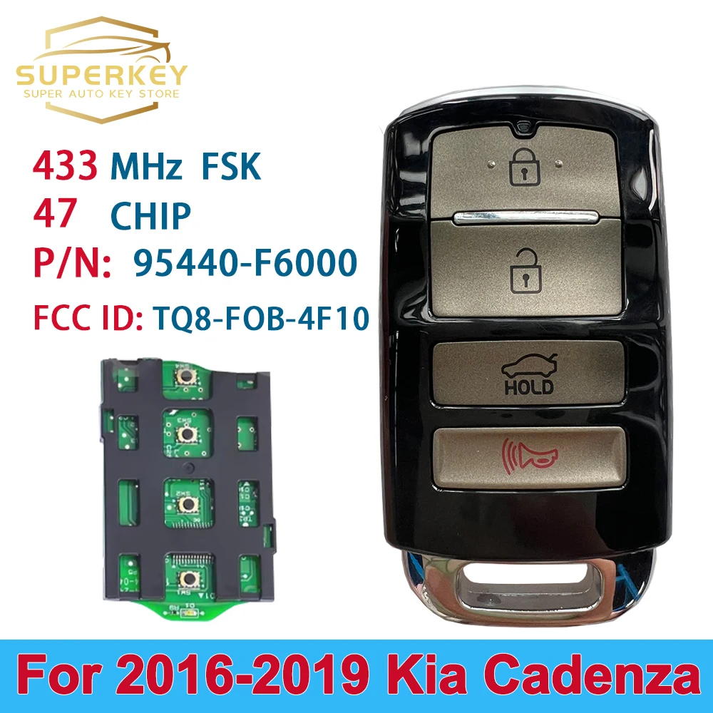 SUPERKEY TQ8-FOB-4F10 95440-F6000 Keyless Smart Car Key 433MHz NCF2951X 47 Chip For 2016 2017 2018 2019 Kia Cadenza