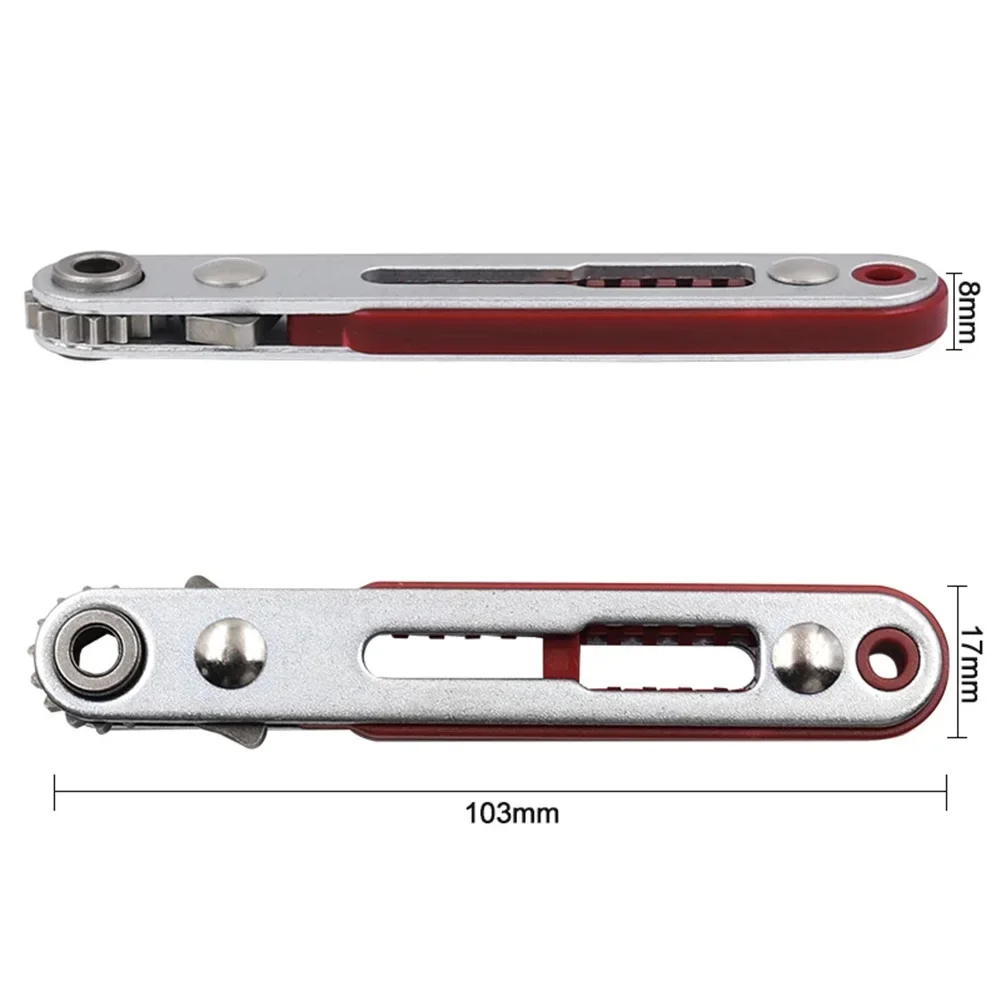 Screwdriver Ratchet Wrench 1/4 Inch 103mm 15 Teeth Bidirectional Control Chrome Vanadium Steel Drill Bits Tool