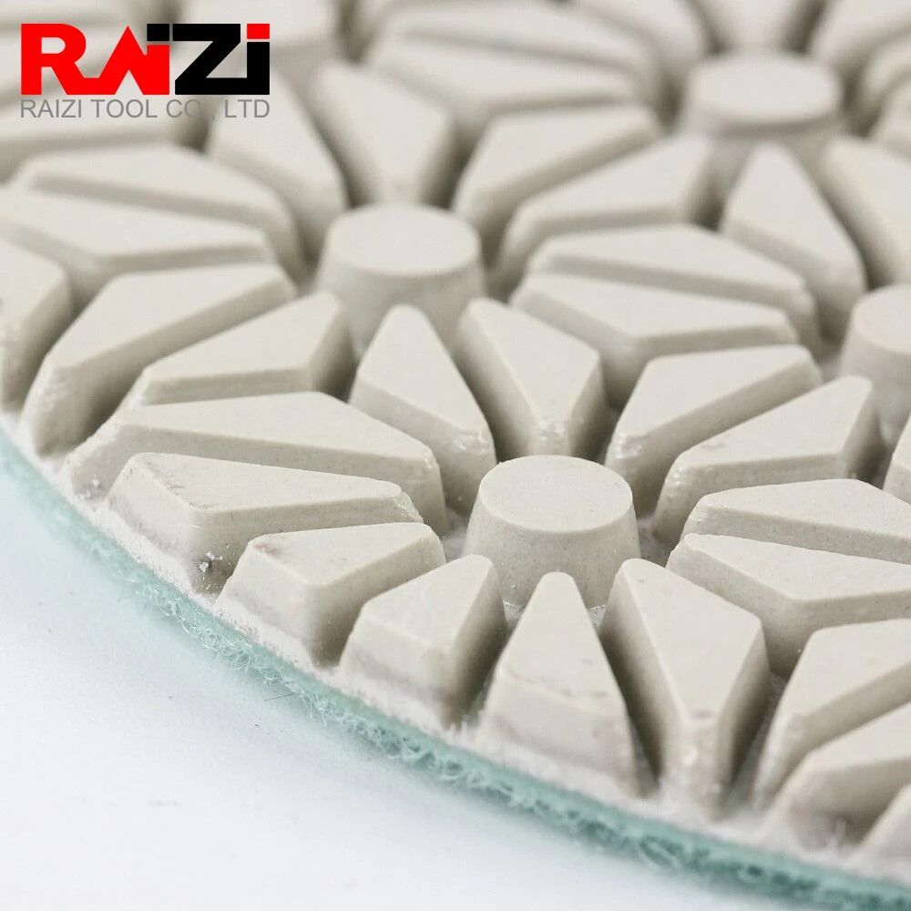 RAIZI Tampone per lucidatura a umido diamantato da 4 pollici/100 mm per granito, calcestruzzo, marmo, pietra, tamponi per lucidatura a 3 fasi, utensile abrasivo