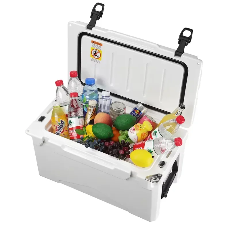 30QT Portable Rotomolded Camping Cooler Insulated Car Refrigerator with Cooling Function Square Food Storage Box