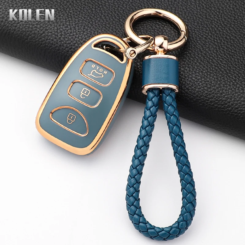 موضة حافظة مفاتيح السيارة من البولي يوريثان غطاء لشركة هيونداي كيا توسكون إلنترا ريو سبورتاج روندو أكسنت المحمية قذيفة المفاتيح فوب اكسسوارات