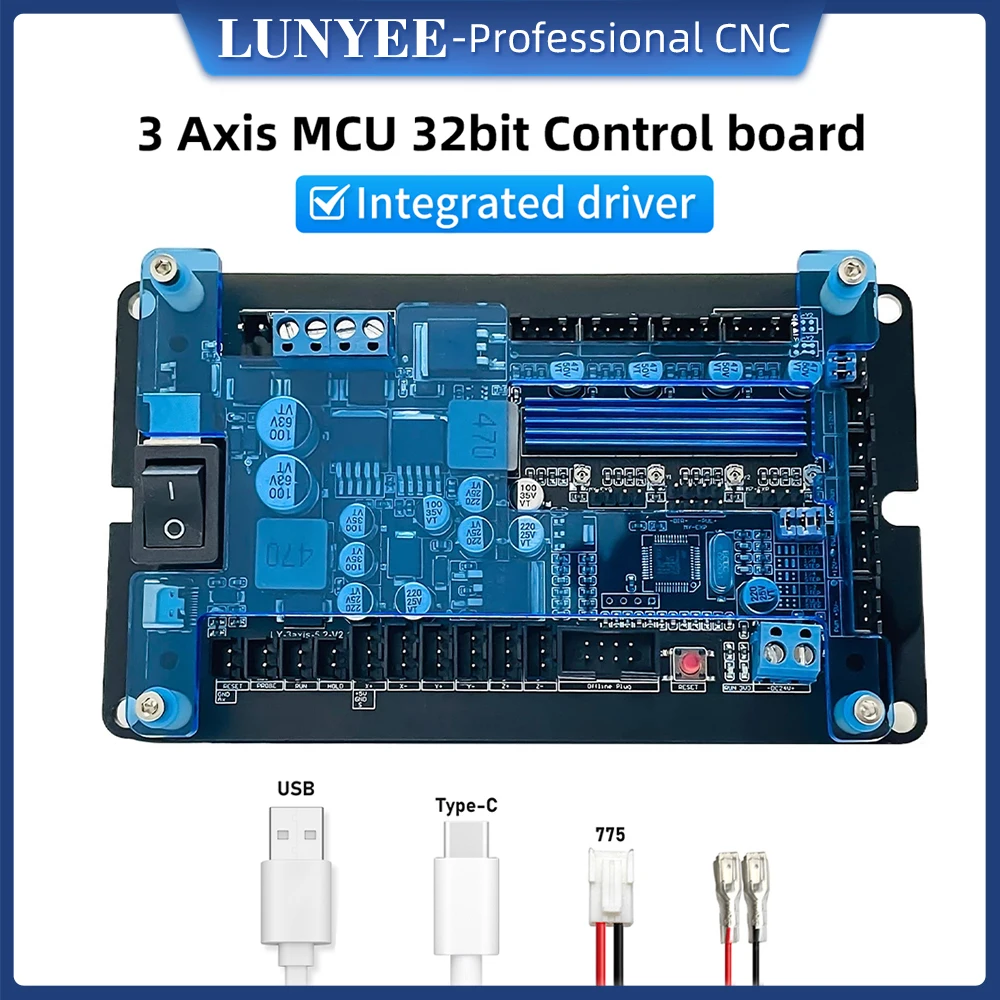 

LUNYEE GRBL USB Port CNC Engraving Machine Control Board, 3 Axis Control Board Integrated Driver ,CNC controller upgrade grbl