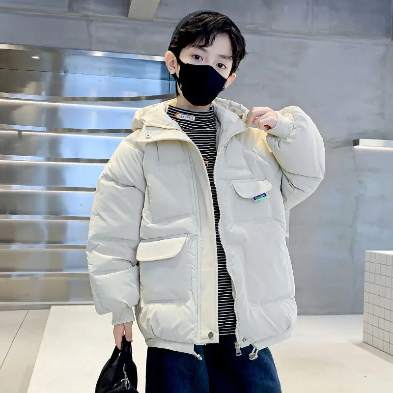 

Boys' Cotton-padded Jacket for Tween Boys, Winter Warm Down-filled Thickened Short Coat, Trendy Style