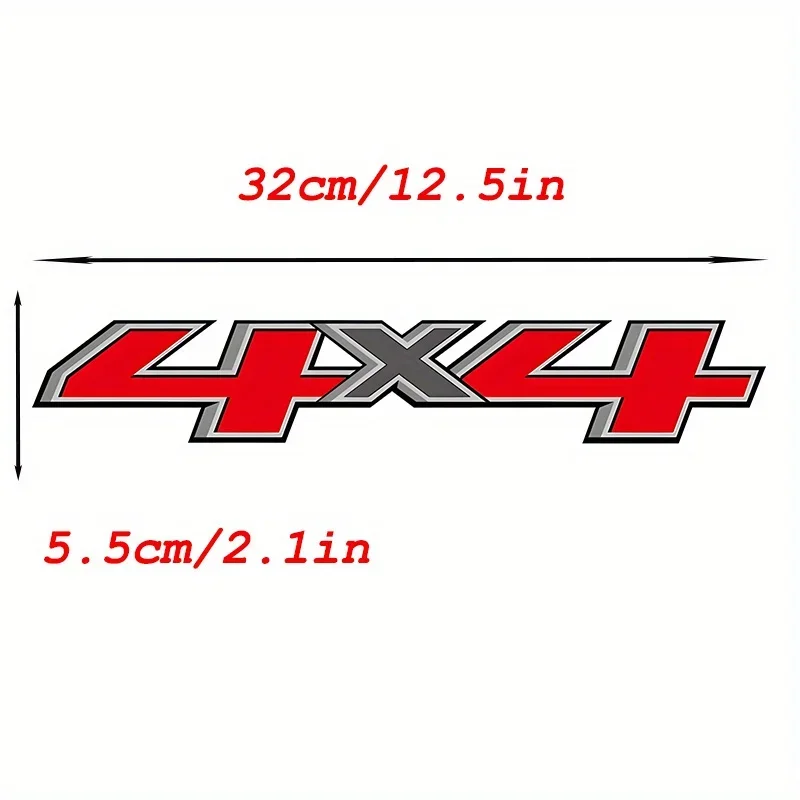 1 Set 2Pcs 4X4 Off-Road Vinyl Truck Stickers Waterproof UV Protection Decals For Pickup Truck Bed Side 4WD SUV Exterior Decor