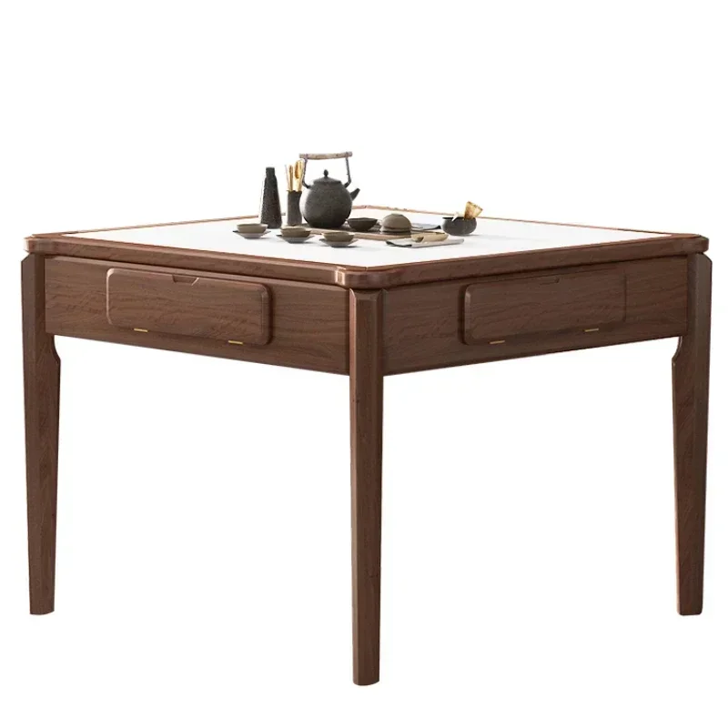 High-End Solid Wood Mute Intelligent Mahjong Machine Automatic Chinese Furniture Dining Table Dual-Use Mahjong Table