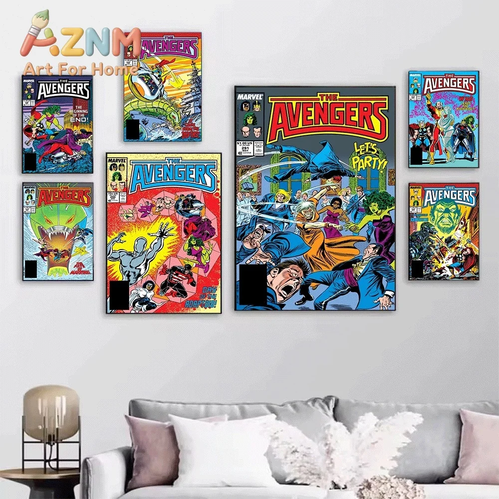 AZNM The Avengers #286 What Lurks In The Lair Of The Fixer Comic Canvas Wall Art No Frame Vintage Superhero Print Poster Home