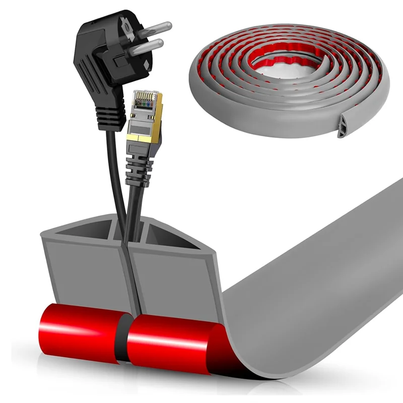 【Must-Haves】Floor Cord Cover Cable Cavity Self Adhesive Cord Hider Floor 10FT Floor Cable Management Power Cord Protector