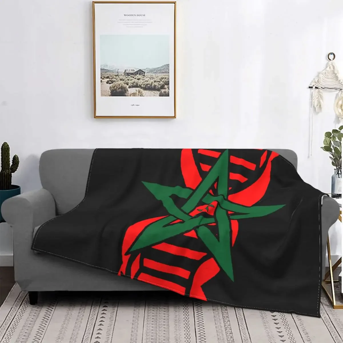 Moroccan Flag Its In My DNA Morocco Blanket Fleece Winter Breathable Soft Throw Blanket for Bed Couch Bedspreads