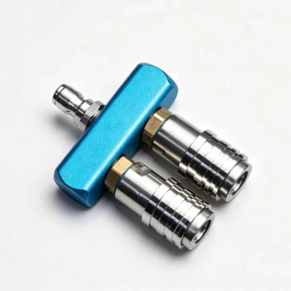 High Pressure Washer Dual Nozzle Adapter Rod Constructed from Stainless Steel and Aluminum Alloy for Operation