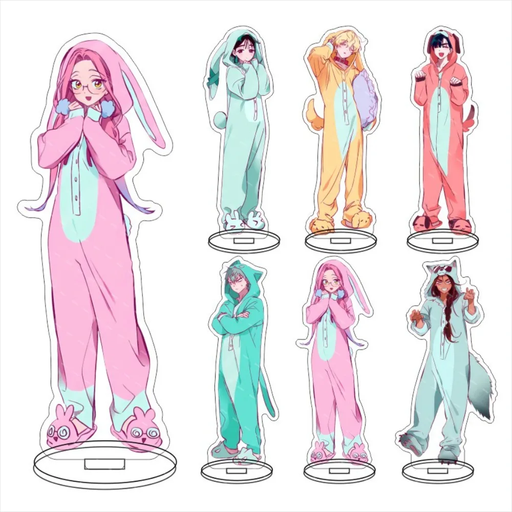 Hot Anime Alien Dance Chibi Ivan Luka Till MiZi Sua Hyuna Cosplay Acrylic Stand Cartoon Card Brick Angel's Wings Standing Sign