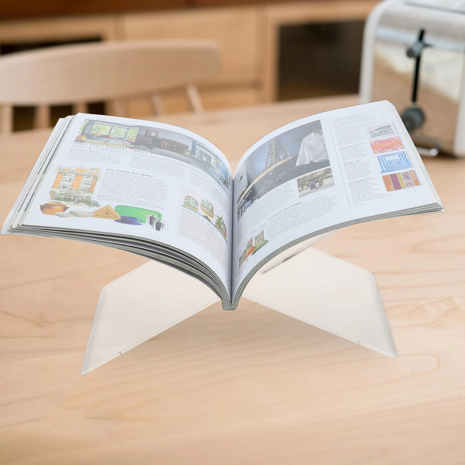 

Acrylic Book 15x31cm 4mm Thick Stable Base Reading Rack Recipe Kitchen Recipe Stand Holder Kitchen Desktop Display