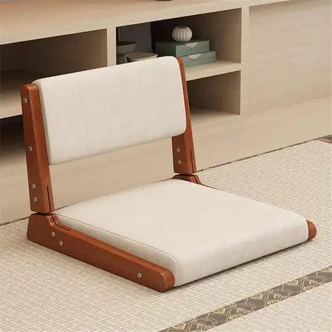 Foldable Japanese Floor Chair With Back Support And Cushion Portable Legless Meditation Chair Floor Seat For Living Room Bedroom Bay Window